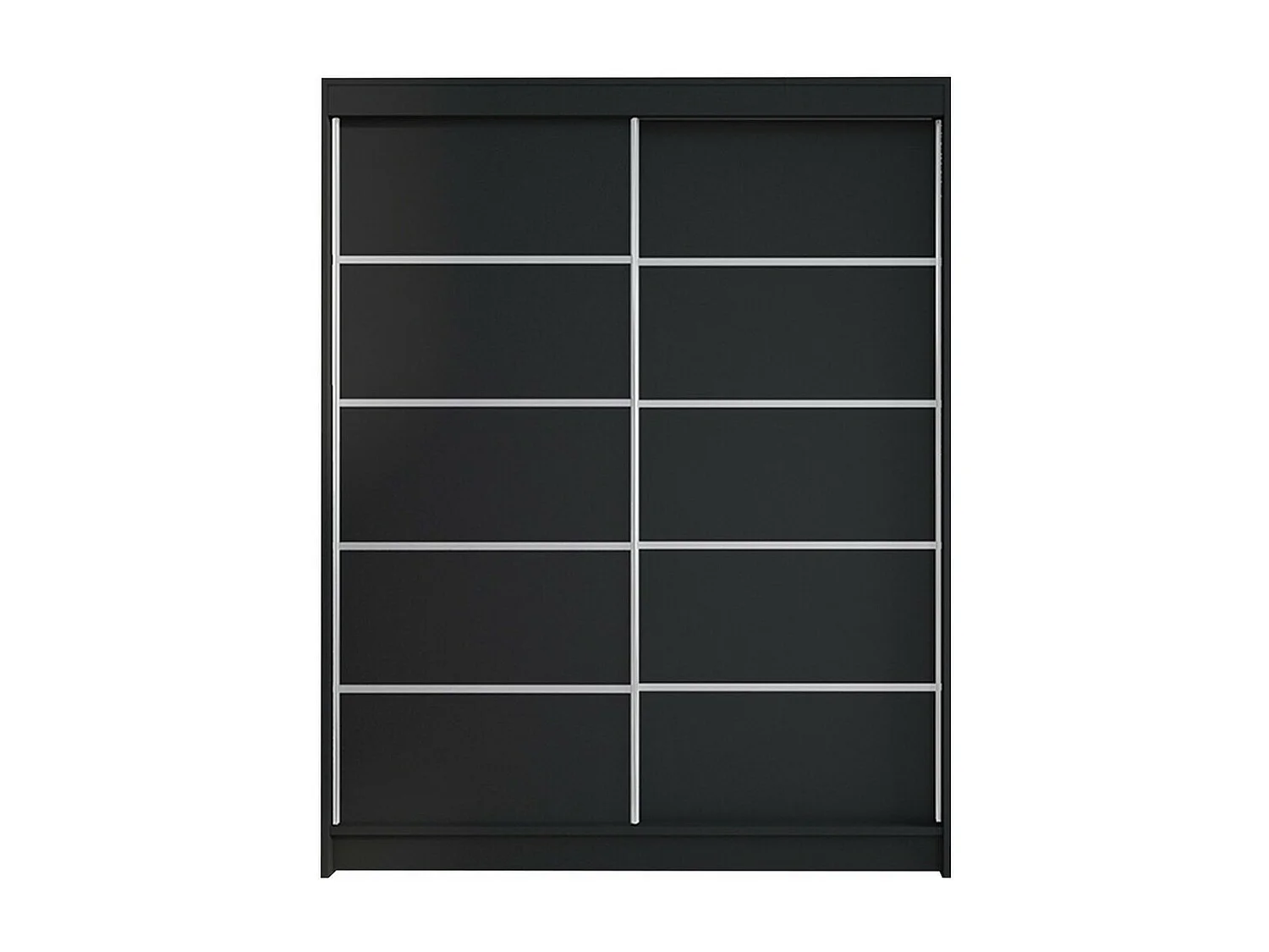 Armario Closico 145, Negro, 200x150x58cm, Puertas de armario: Correderas