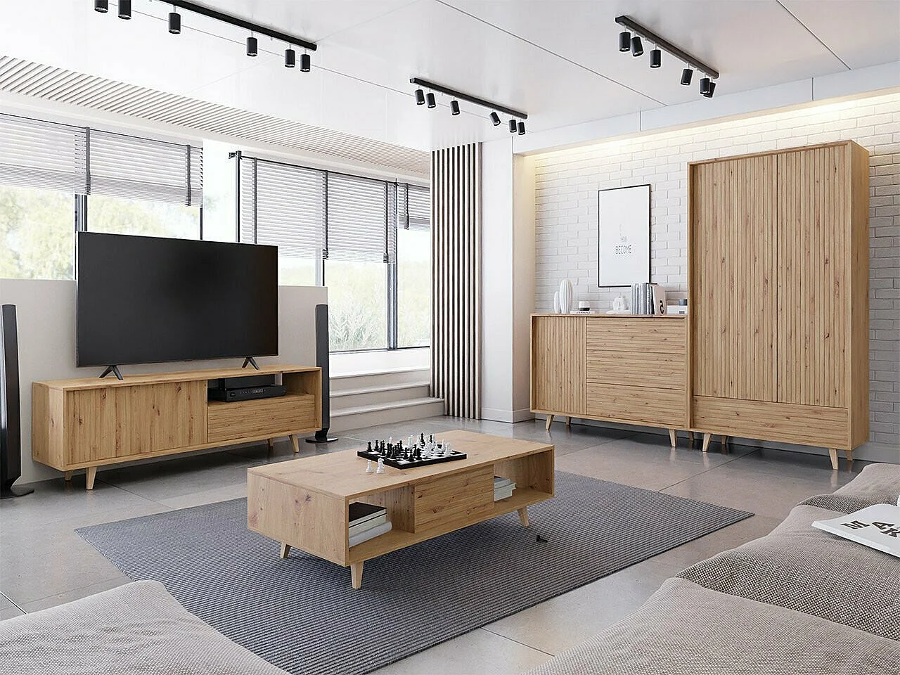 Armoire Comfivo Romtori 106, Chêne Artisan, 180x92x40cm