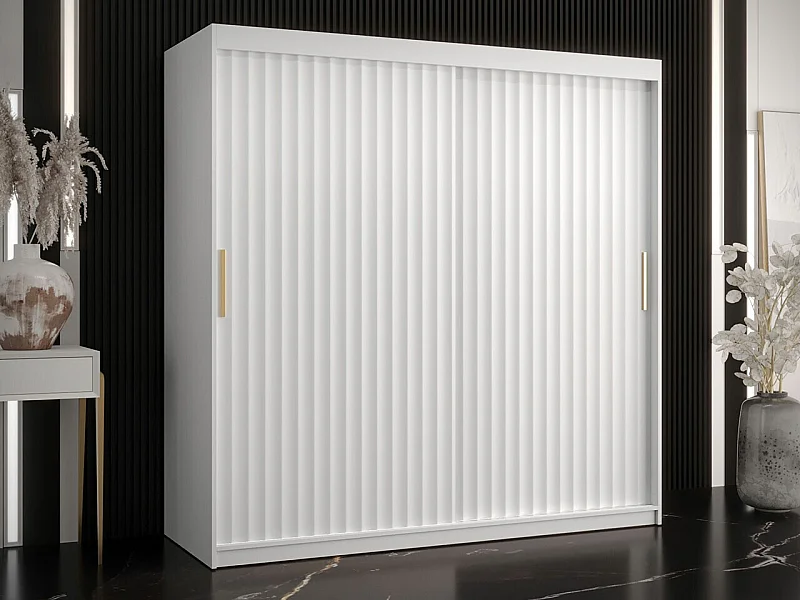 Armario Hartford 335, Blanco, 200x180x62cm, Puertas de armario: Correderas