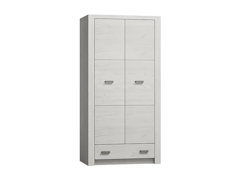 Armadio Serfeno 100, Bianco artigianale, 192x96x58cm, Porte armadi: Battenti