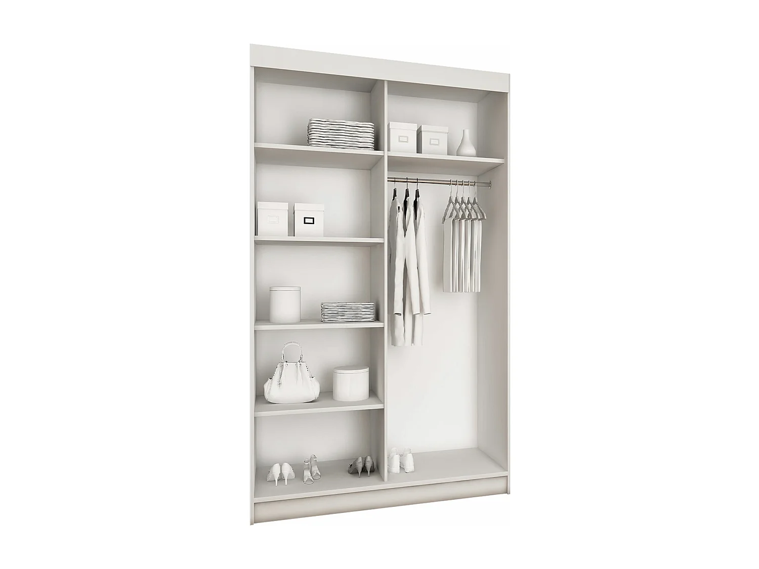 Armario Dover 102, Blanco, 200x100x62cm, Puertas de armario: Correderas
