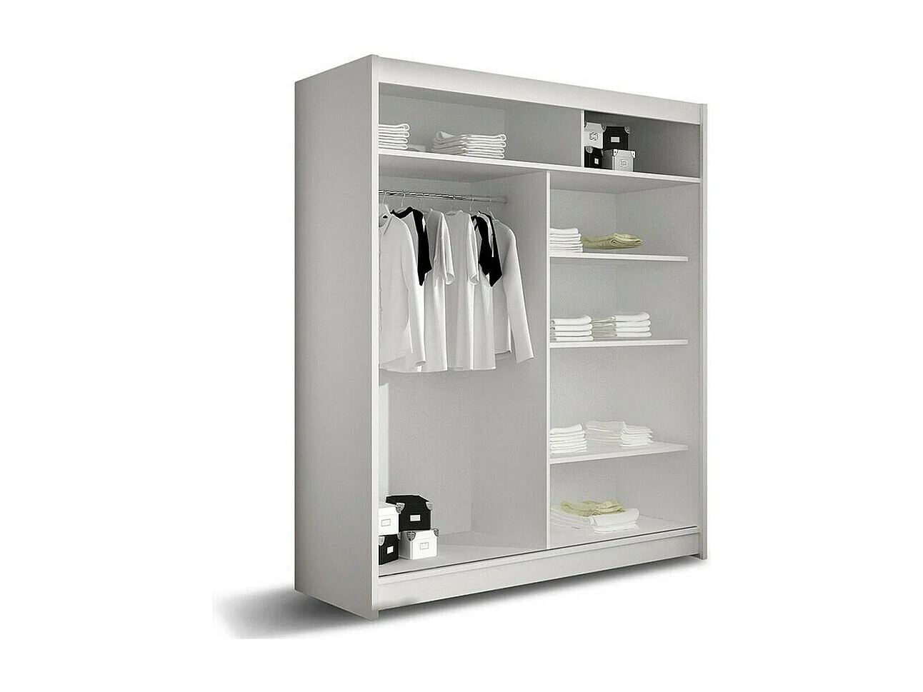 Armoire Closico 114, Sonoma chêne, 200x150x58cm, Portes d'armoire: Coulissantes