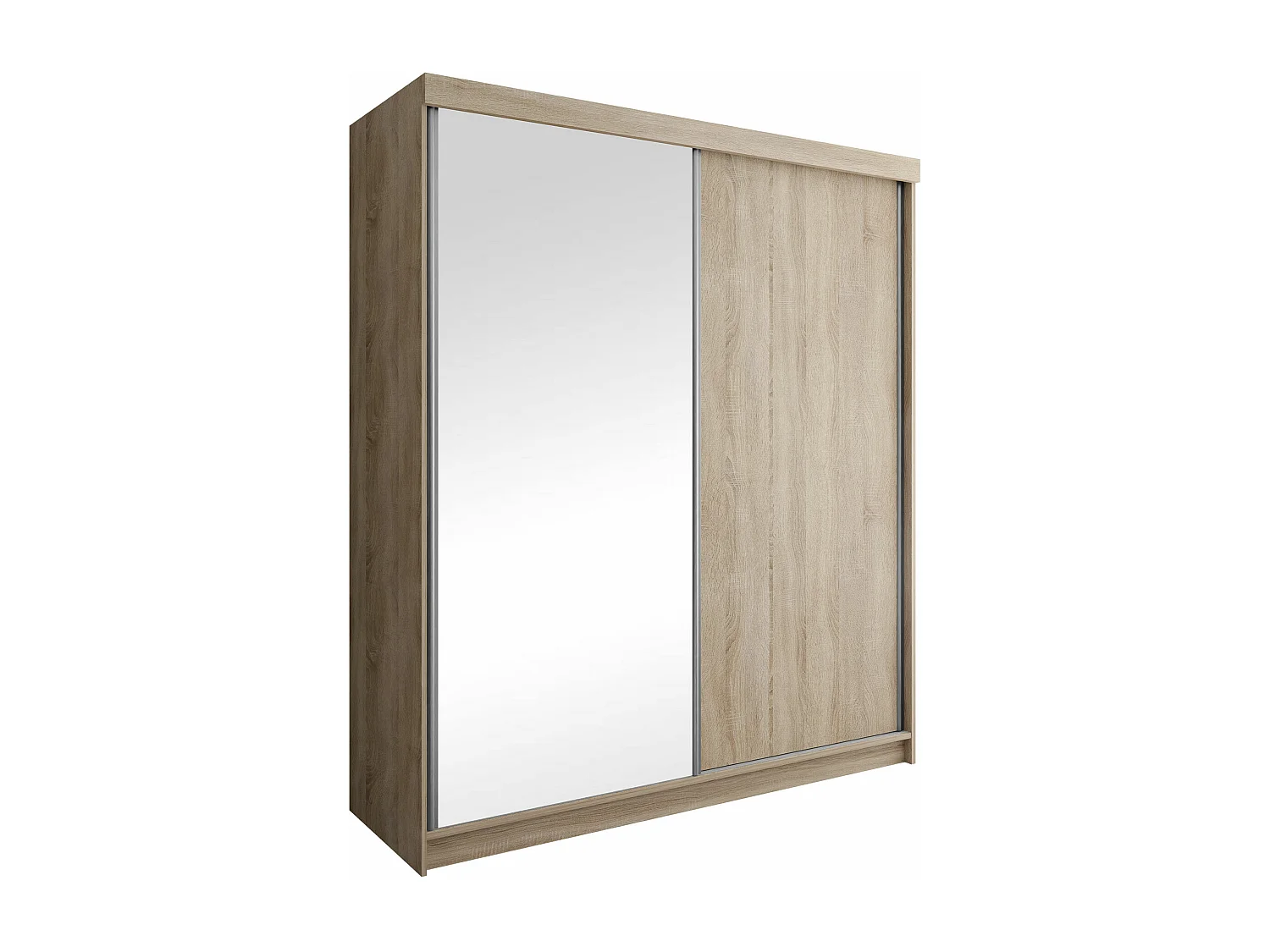 Armario Dover 107, Roble Sonoma, 200x200x62cm, Puertas de armario: Correderas