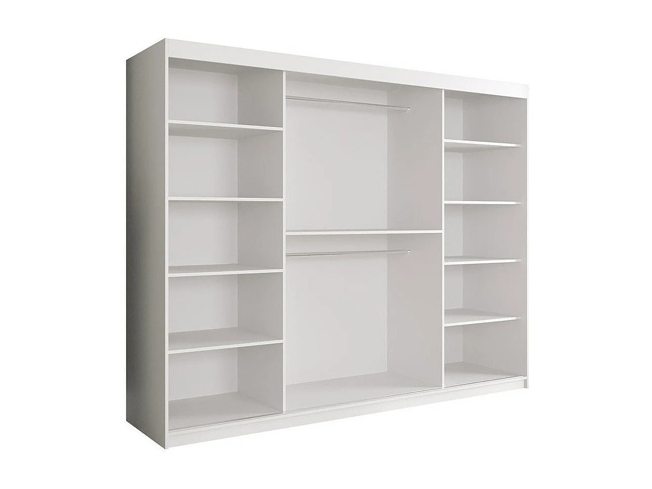 Armadio Hartford 251, Nero opaco|Marmo nero, 200x250x62cm, Porte armadi: Scorrevoli