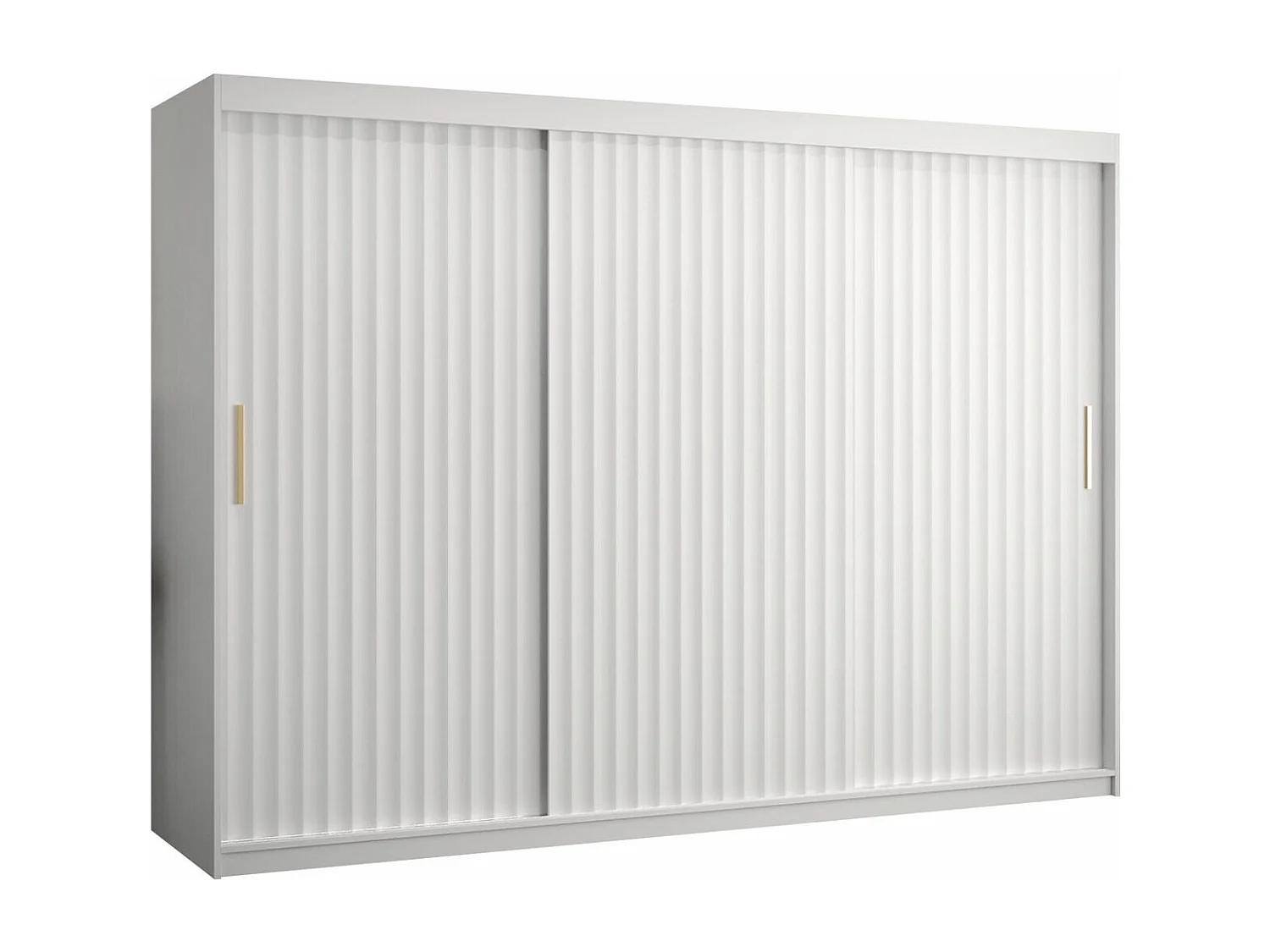 Armoire Hartford 336, Blanc, 200x250x62cm, Portes d'armoire: Coulissantes