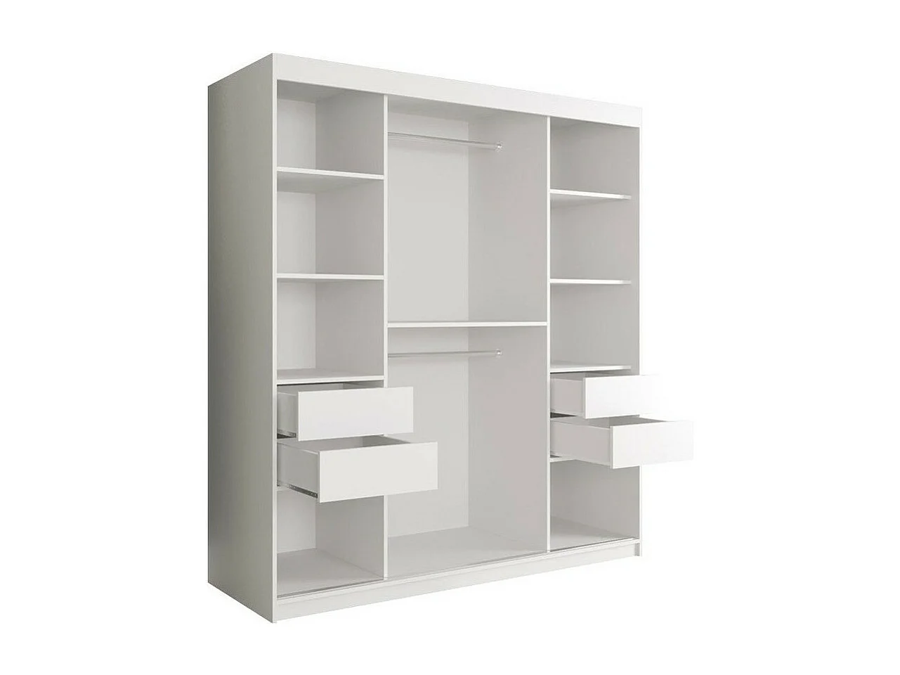 Armadio Hartford 255, Marmo nero|Nero opaco, 200x180x62cm, Porte armadi: Scorrevoli