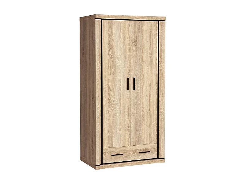 Armadio Lorelie 118, Sonoma quercia, 192x97x58cm, Porte armadi: Battenti