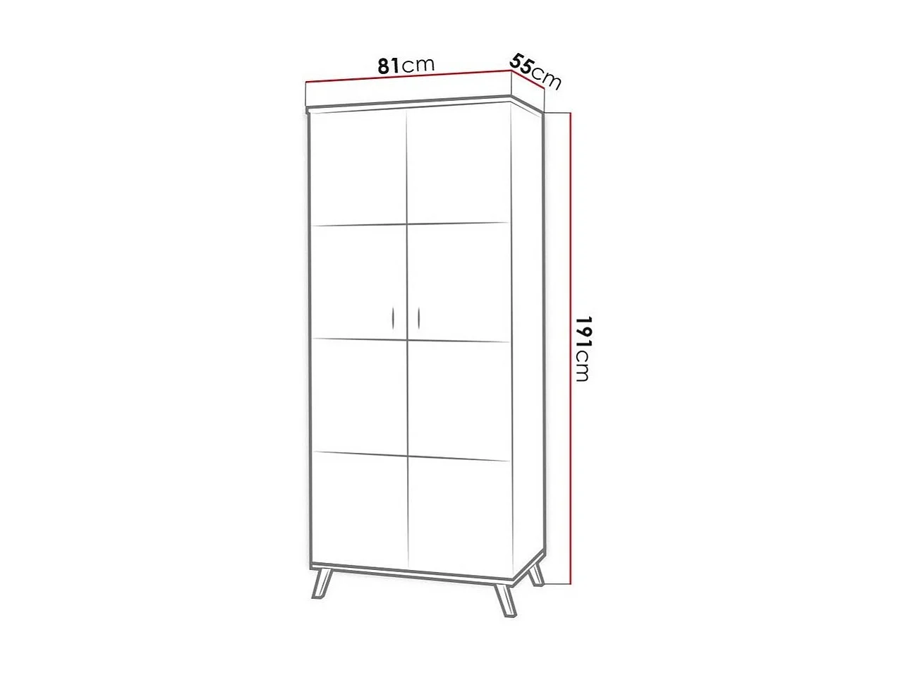 Armario Talsere 100, Roble de lefkada|Negro, 191x81x55cm, Número de estantes: 1