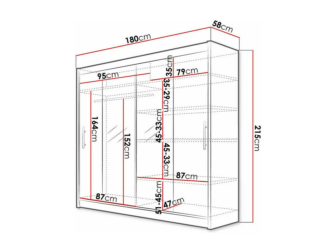 Armario Closico 123, Roble Sonoma, 215x180x58cm, Puertas de armario: Correderas