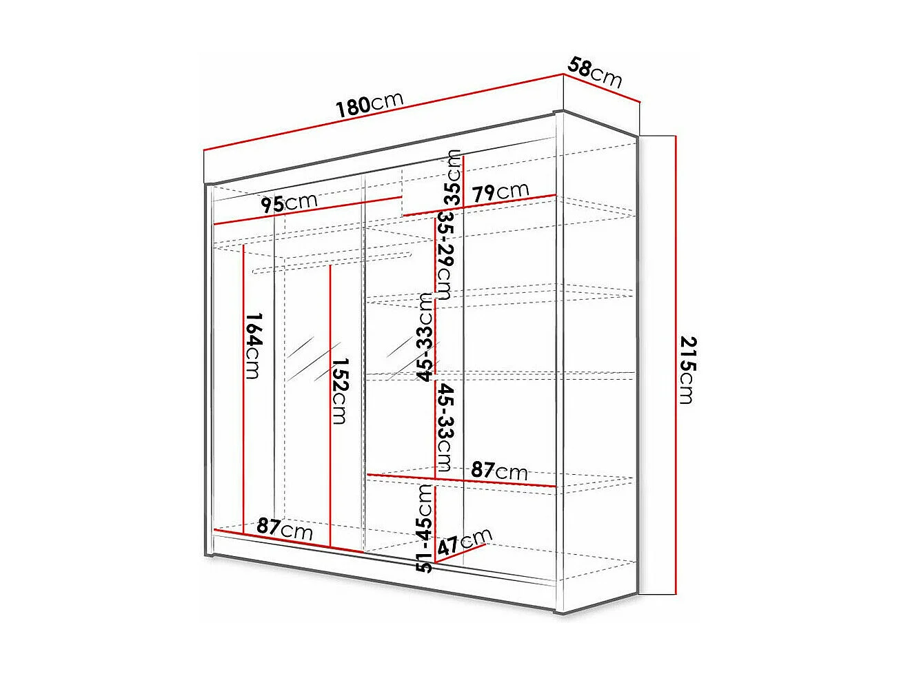 Roupeiro Closico 138, Número de prateleiras: 5, 22x18x6cm
