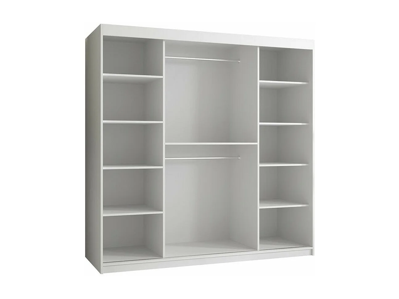 Armoire Elblaru 128, Blanc, 200x180x62cm, Portes d'armoire: Coulissantes
