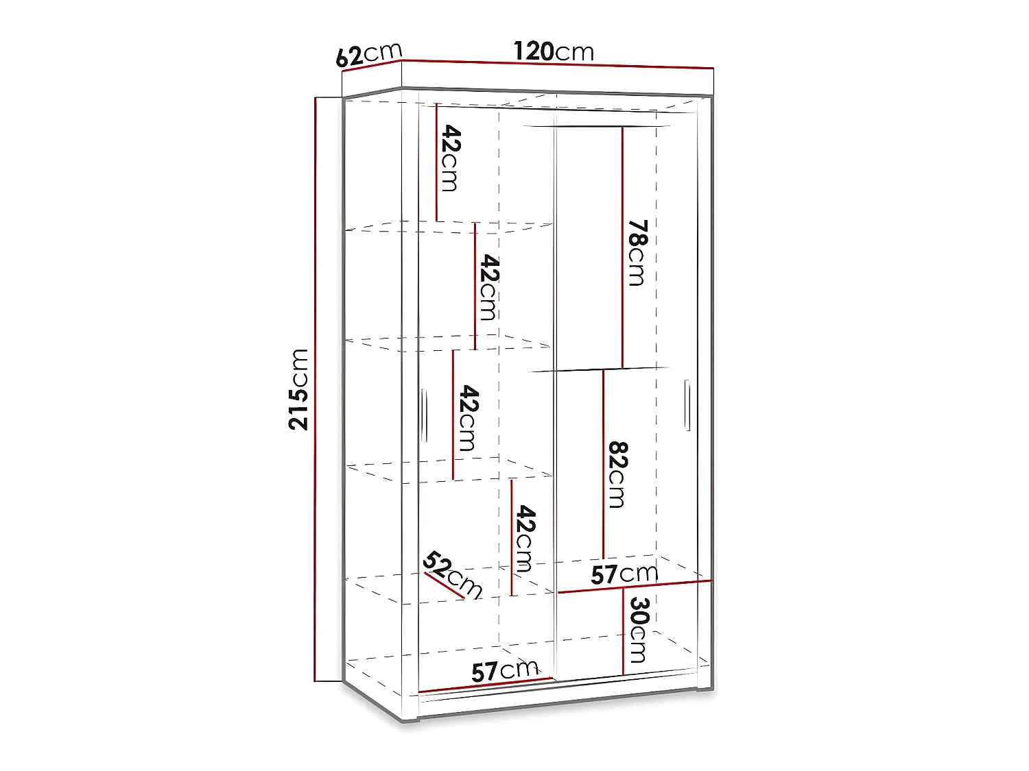 Armoire Catromi 102, Chêne Artisan, 215x120x62cm, Portes d'armoire: Coulissantes