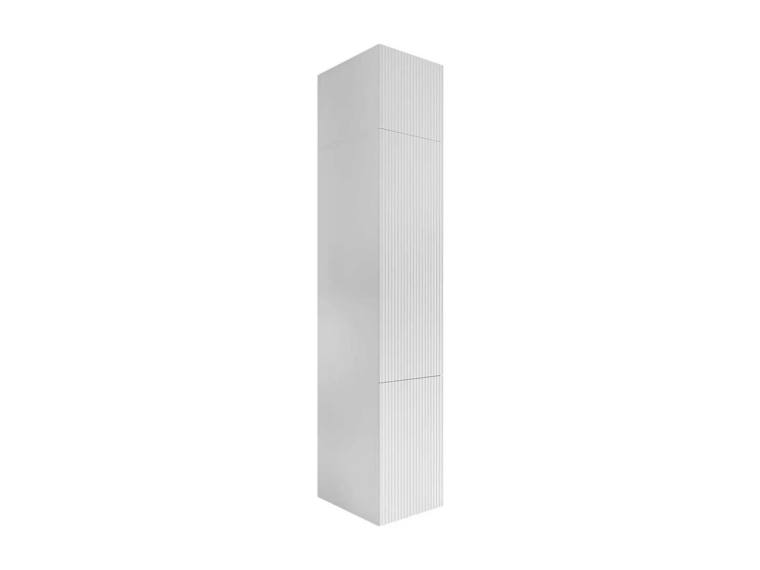 Scaffale Levmari 113, Con porte|Chiuso, 244x45x56cm, Bianco