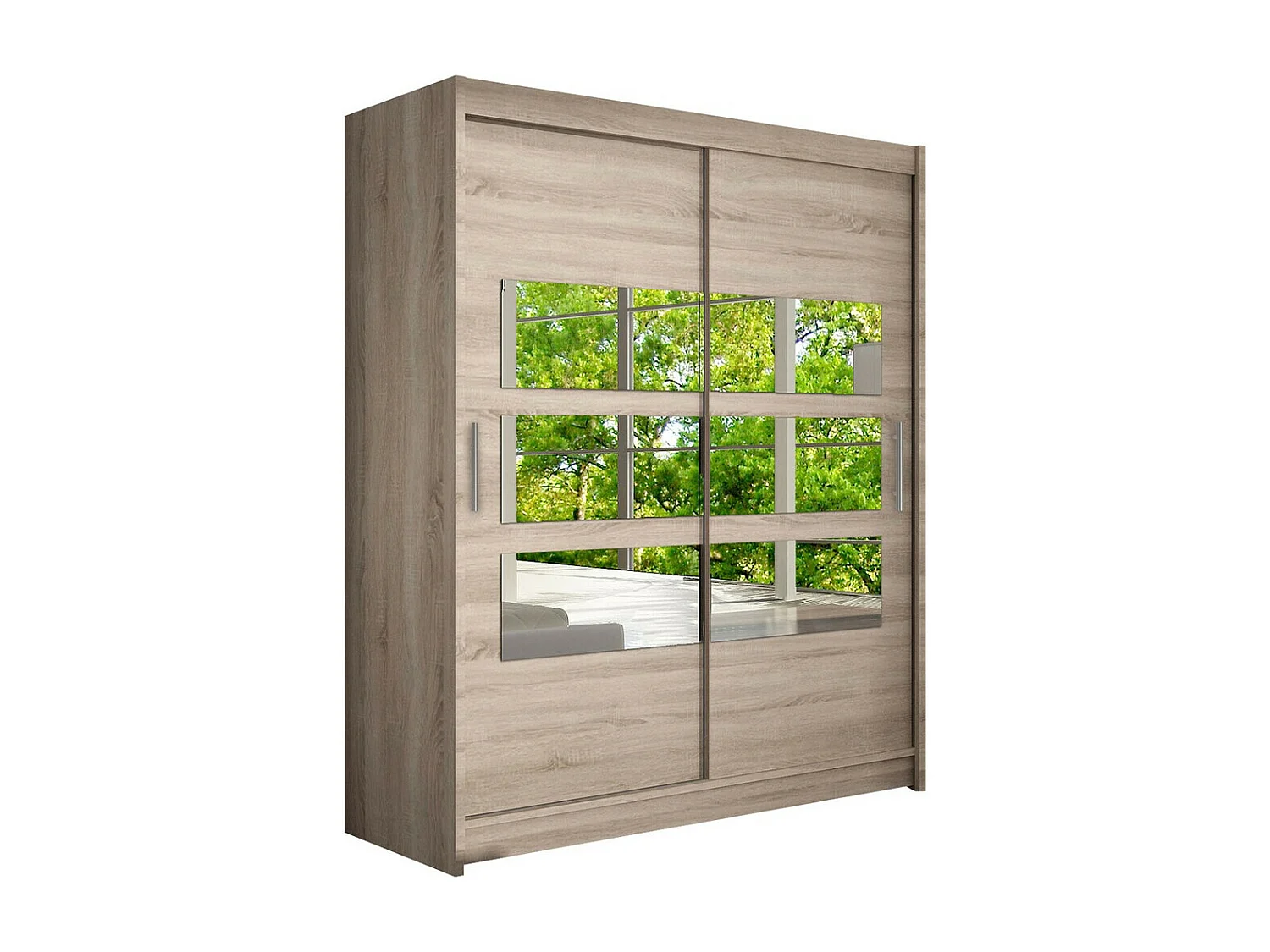 Armoire Closico 157, Truffe chêne, 200x150x58cm, Portes d'armoire: Coulissantes