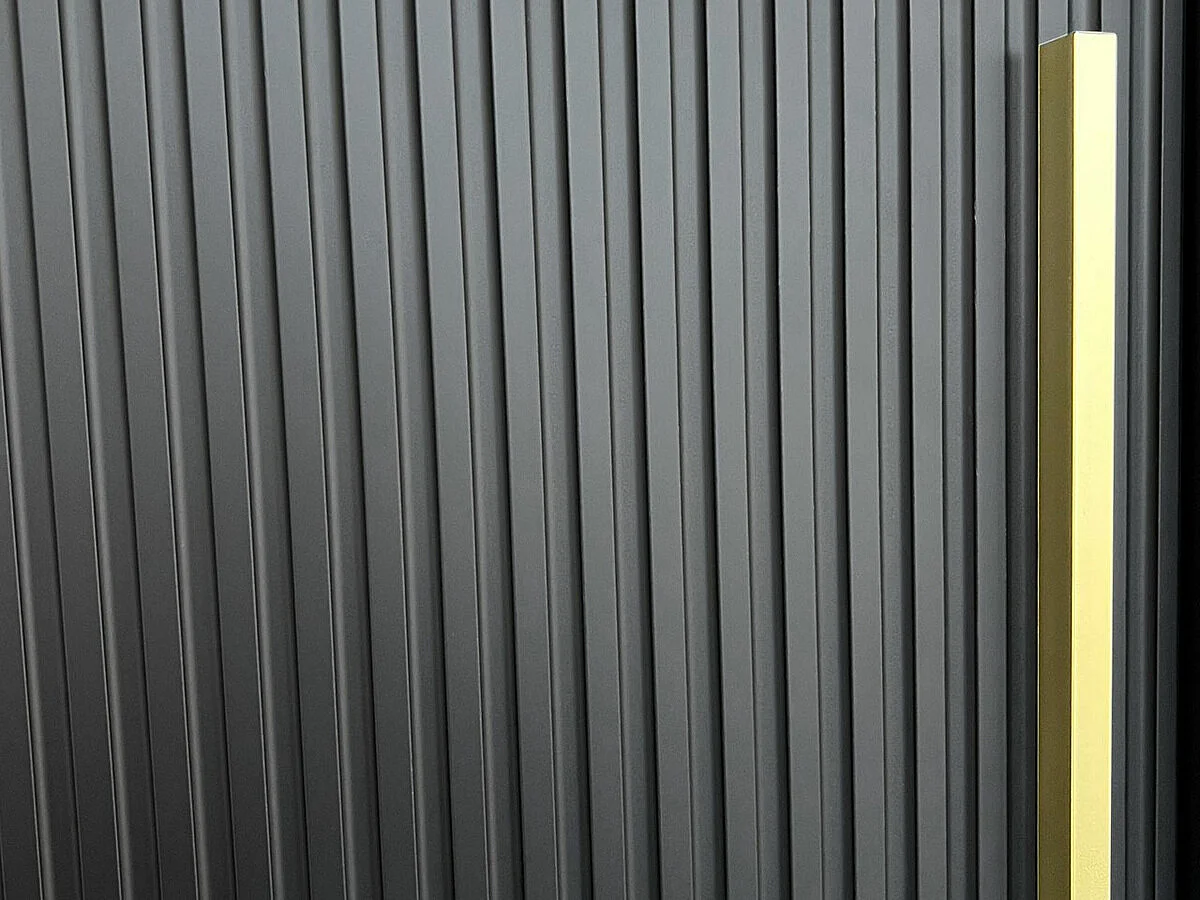 Armoire Hartford 398, Noir, 200x120x62cm, Portes d'armoire: Coulissantes