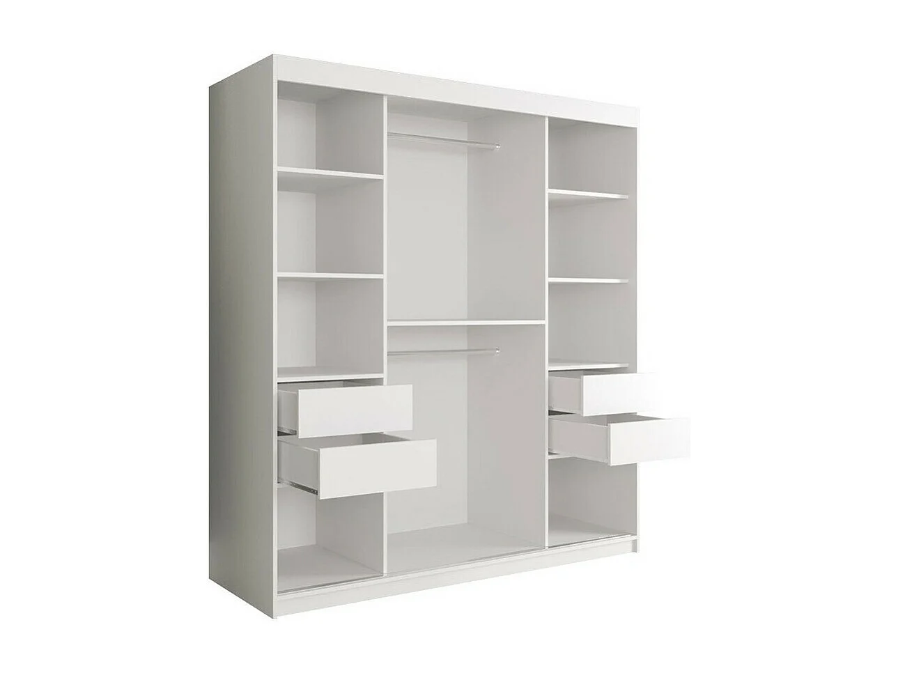 Armoire Hartford 249, Marbre noir|Noir mat, 200x180x62cm, Portes d'armoire: Coulissantes