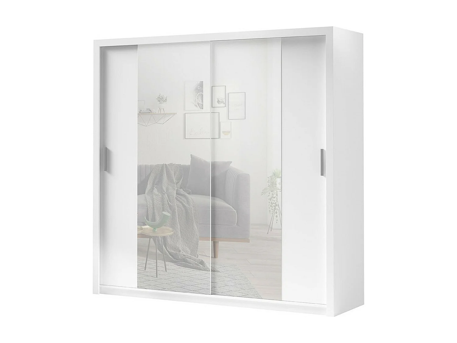 Armario Catromi 110, Blanco, 215x220x62cm, Puertas de armario: Correderas