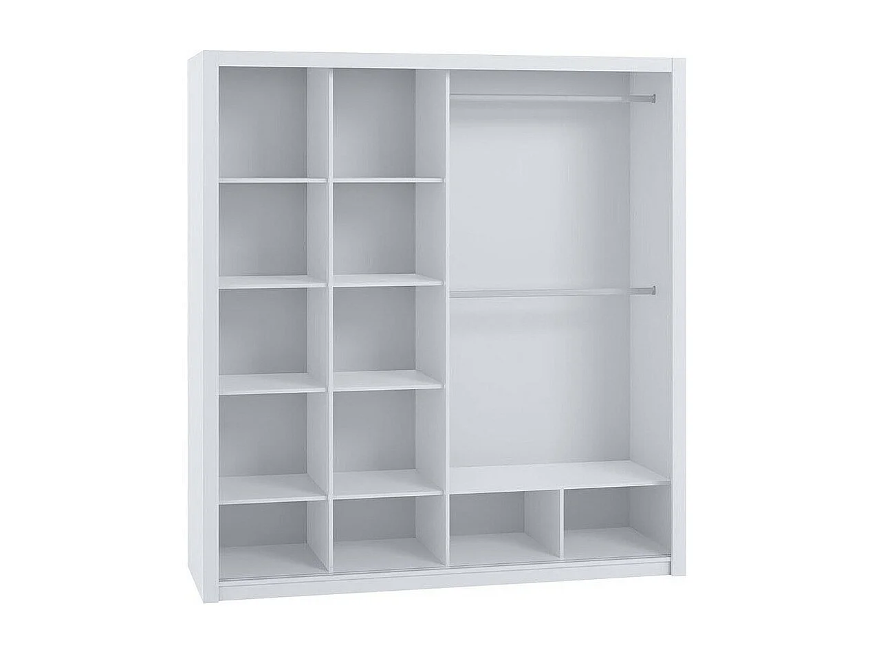 Armario Catromi 110, Blanco, 215x220x62cm, Puertas de armario: Correderas