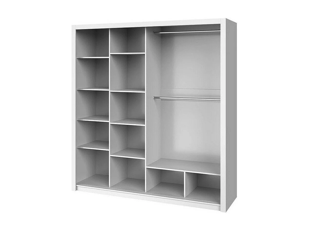 Armario Catromi 110, Blanco, 215x220x62cm, Puertas de armario: Correderas