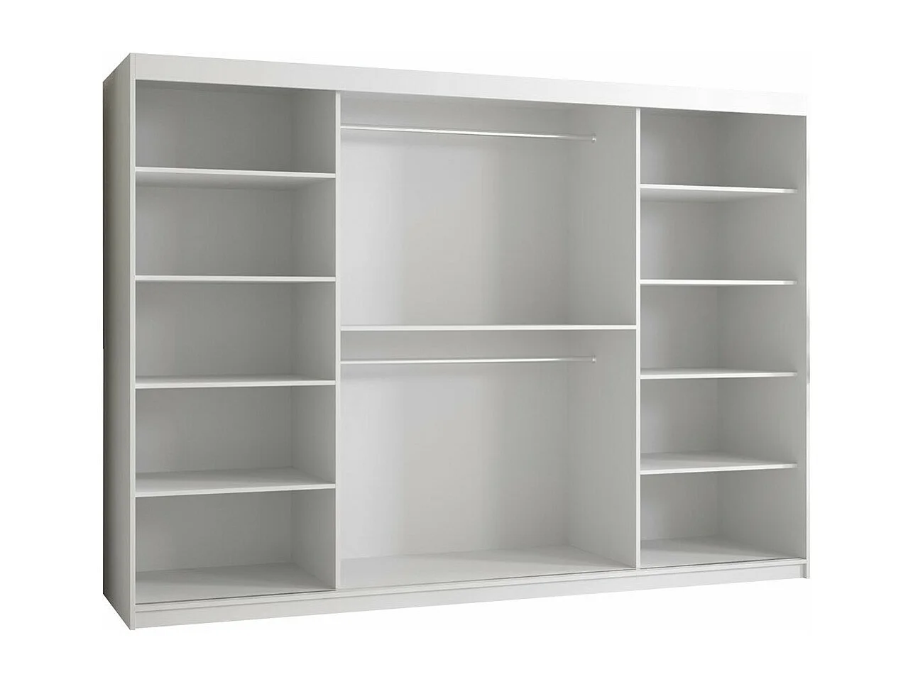 Armoire Elblaru 103, Blanc, 200x250x62cm, Portes d'armoire: Coulissantes