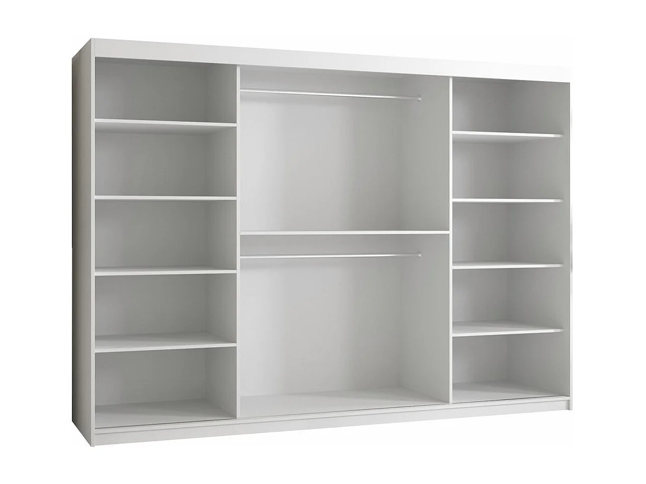 Armoire Elblaru 103, Blanc, 200x250x62cm, Portes d'armoire: Coulissantes