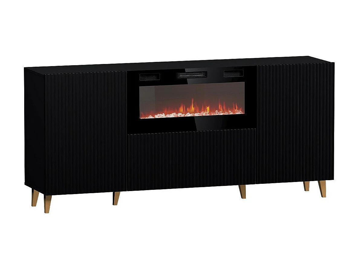 Mobile Charlotte H104, Nero|D'oro, 83x181cm, Il numero di porte: 2.0042cm