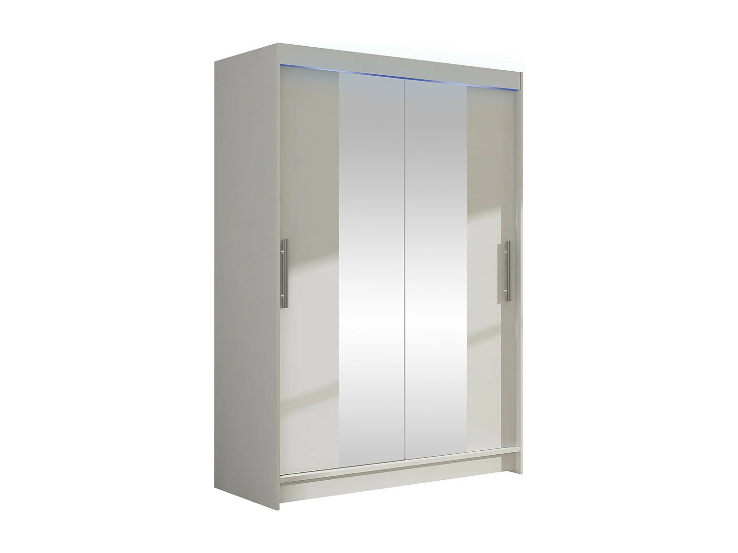 Armoire Closico 133, Blanc, 200x120x58cm, Portes d'armoire: Coulissantes