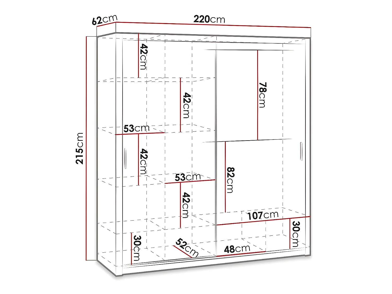 Roupeiro Catromi 110, Número de prateleiras: 9, 22x22x6cm