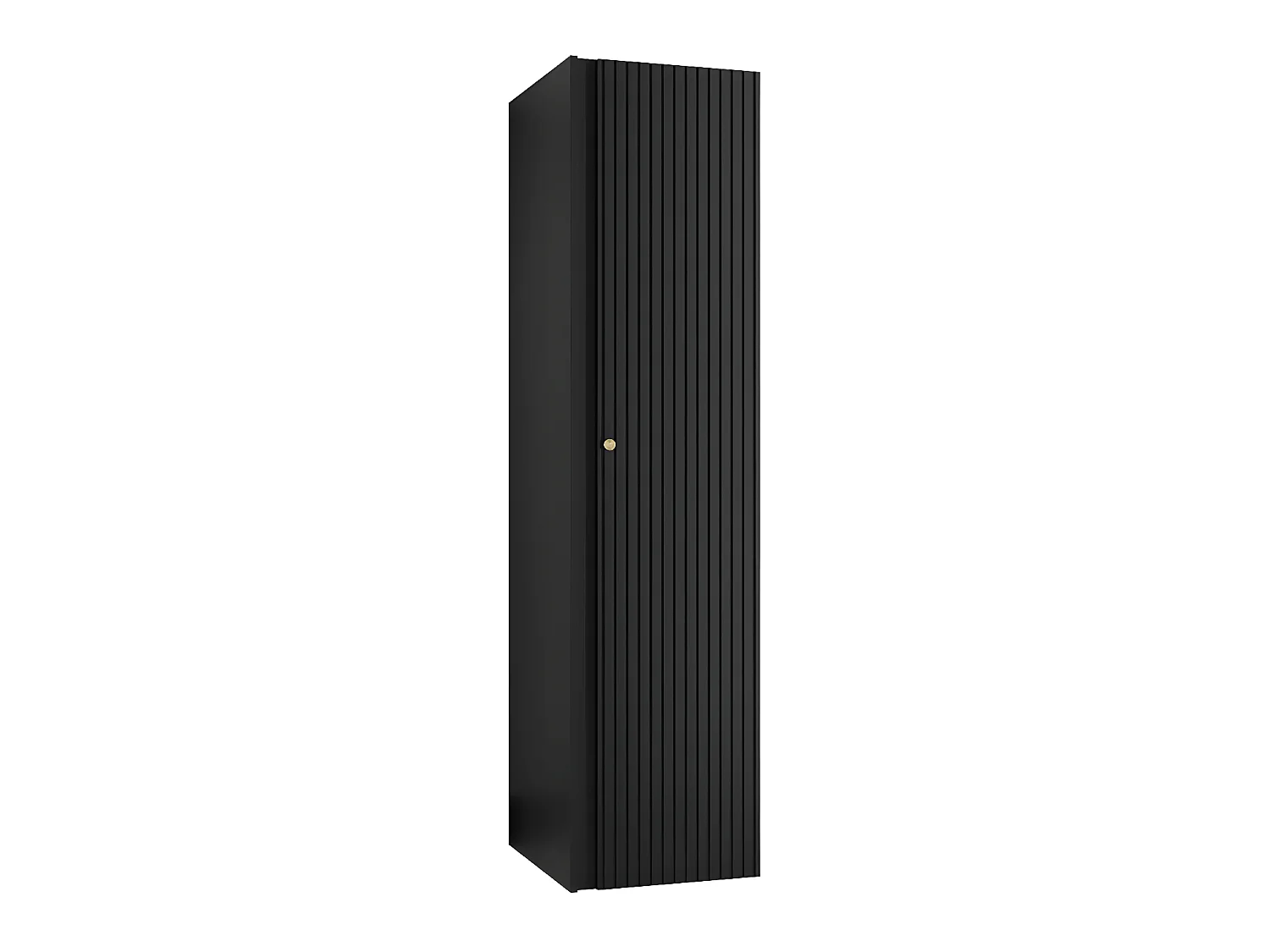 Armoire Hartford 393, Noir, 186x40x44cm, Portes d'armoire: Avec des charnières