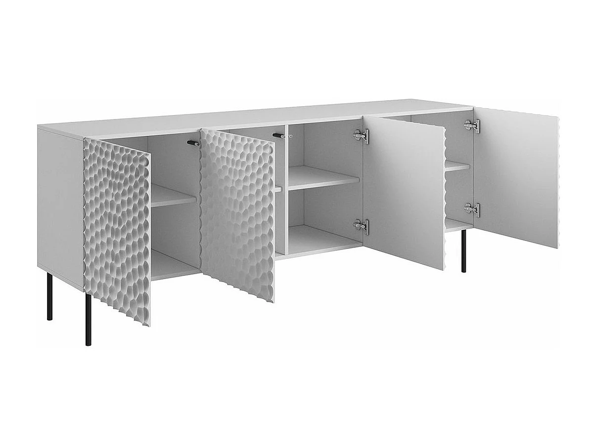 Buffet Charlotte 170, Doré|Noir, 75x190cm, Le nombre de portes: 441cm, MDF|Stratifié