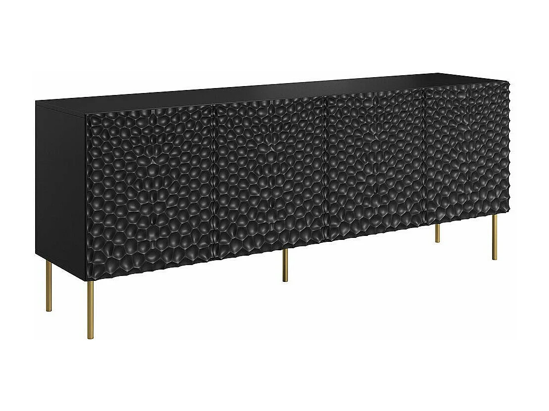 Aparador Charlotte 170, Dorado|Negro, 75x190cm, Número de puertas: 441cm