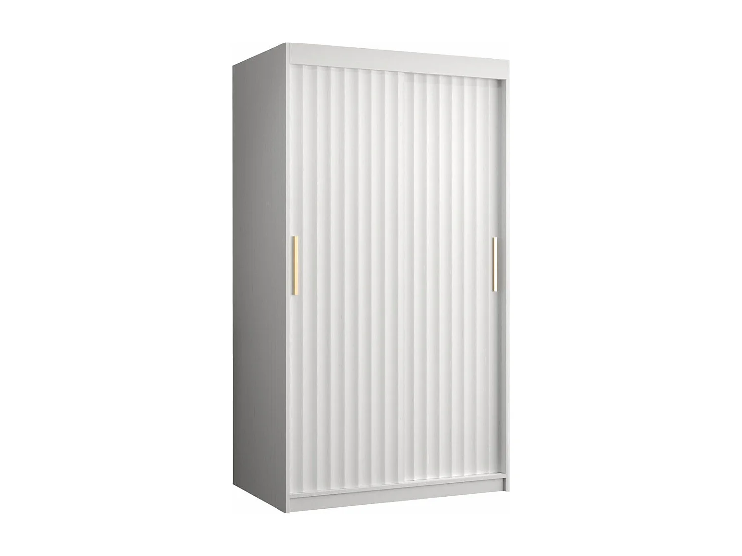 Armoire Hartford 334, Blanc, 200x100x62cm, Portes d'armoire: Coulissantes