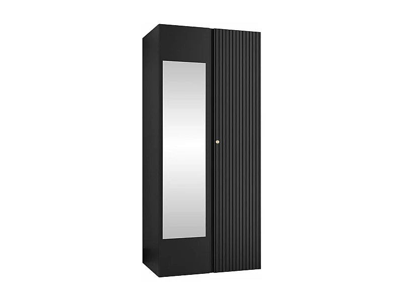 Armario Hartford 397, Negro, 186x74x44cm, Puertas de armario: Con bisagras