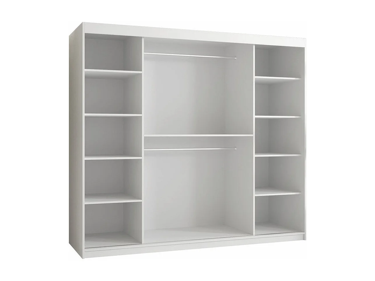 Armoire Hartford 400, Blanc, 200x200x62cm, Portes d'armoire: Coulissantes