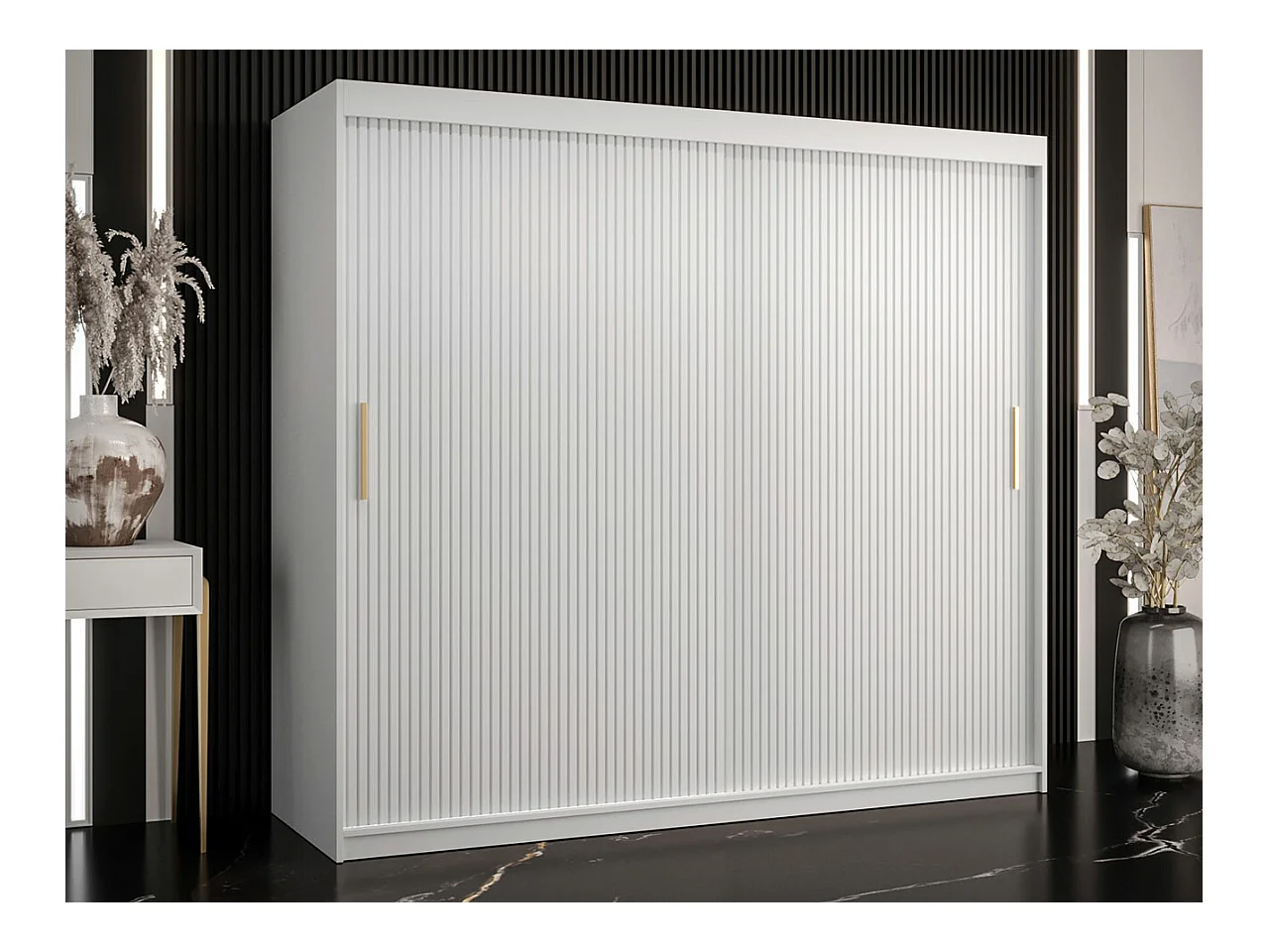 Armario Hartford 400, Blanco, 200x200x62cm, Puertas de armario: Correderas