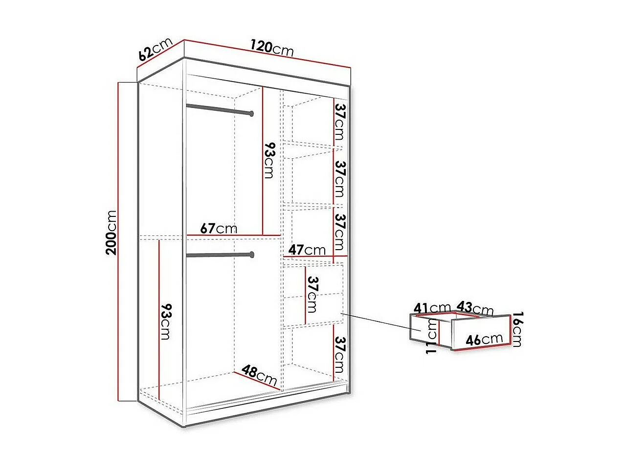 Armario Hartford 247, Mate blanco|Mármol blanco, 200x120x62cm, Número de estantes: 4
