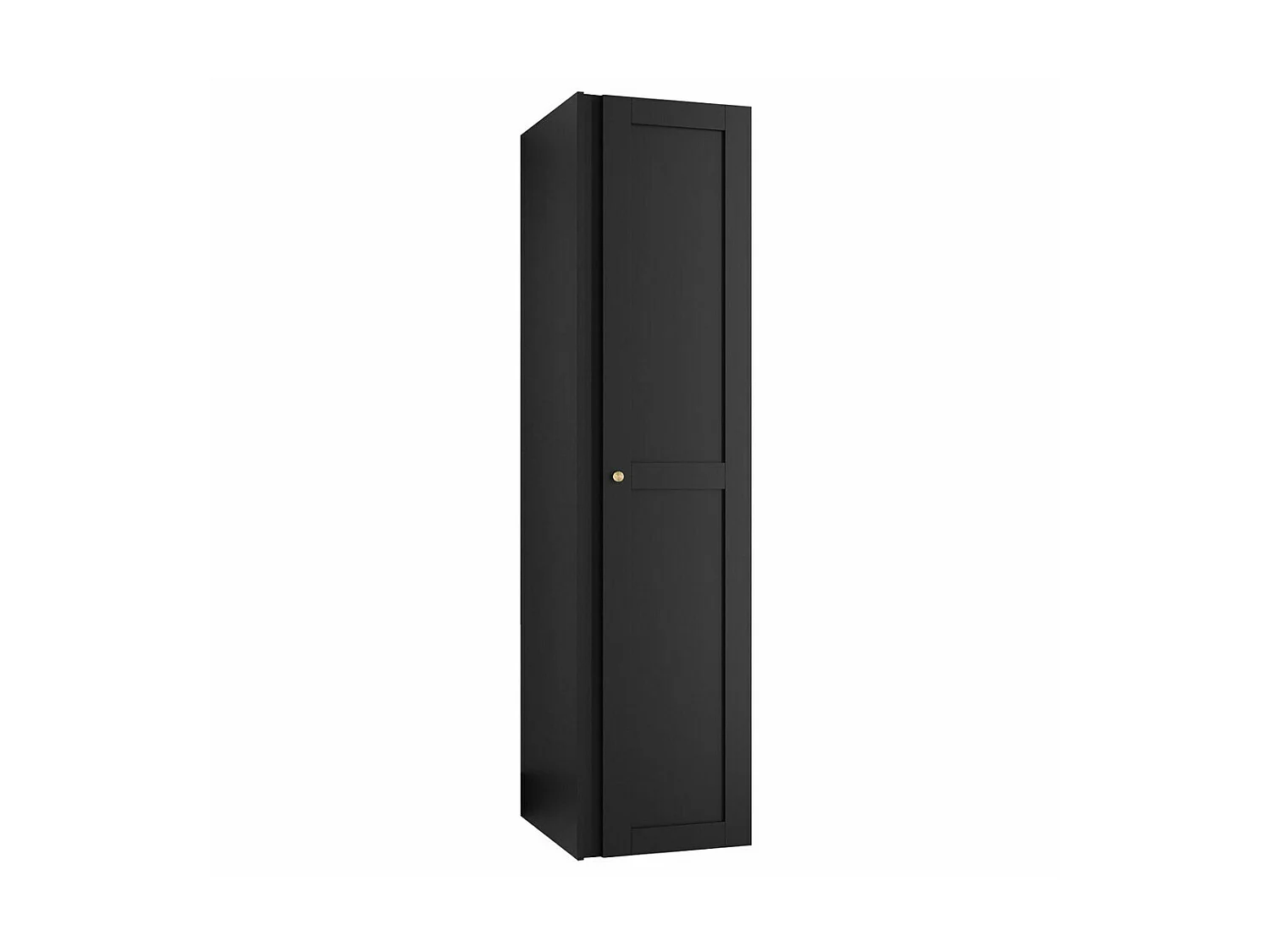 Armoire Hartford 392, Noir, 186x40x44cm, Portes d'armoire: Avec des charnières