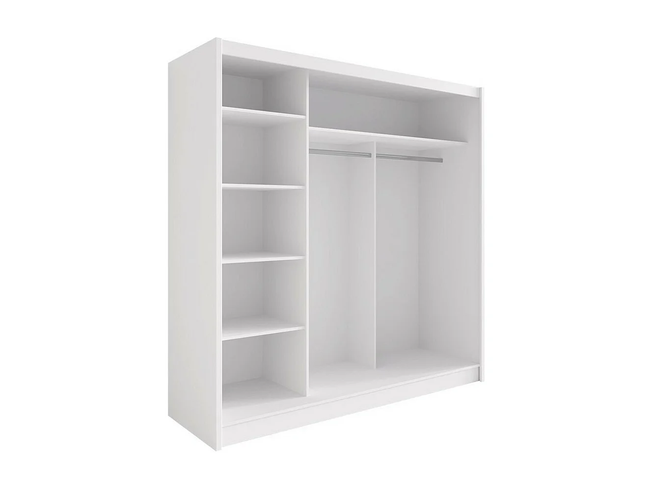 Armario Bristol 116, Blanco, 205x205x63cm, Puertas de armario: Correderas