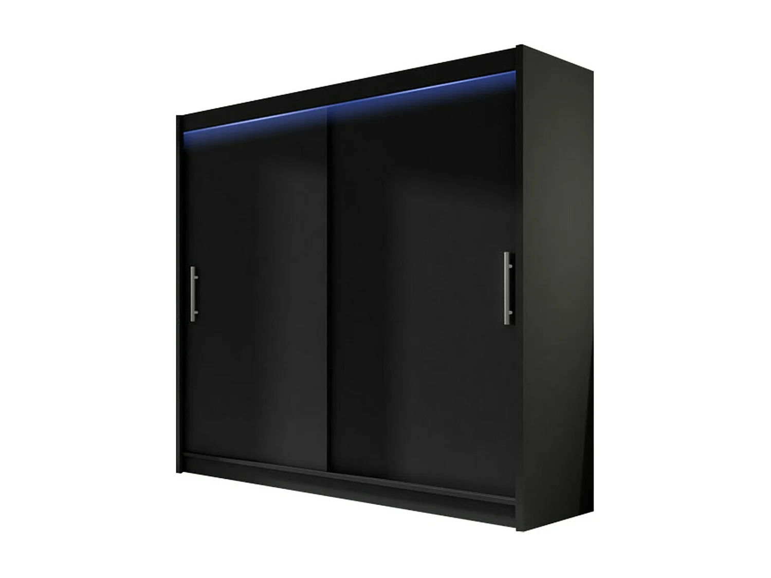 Armario Closico 100, Negro, 215x180x58cm, Puertas de armario: Correderas
