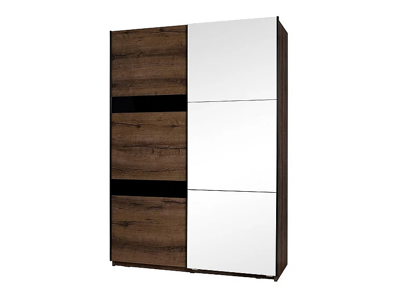 Armario Fivelbo 109, Roble del Monastery|Negro brillante, 215x150x69cm