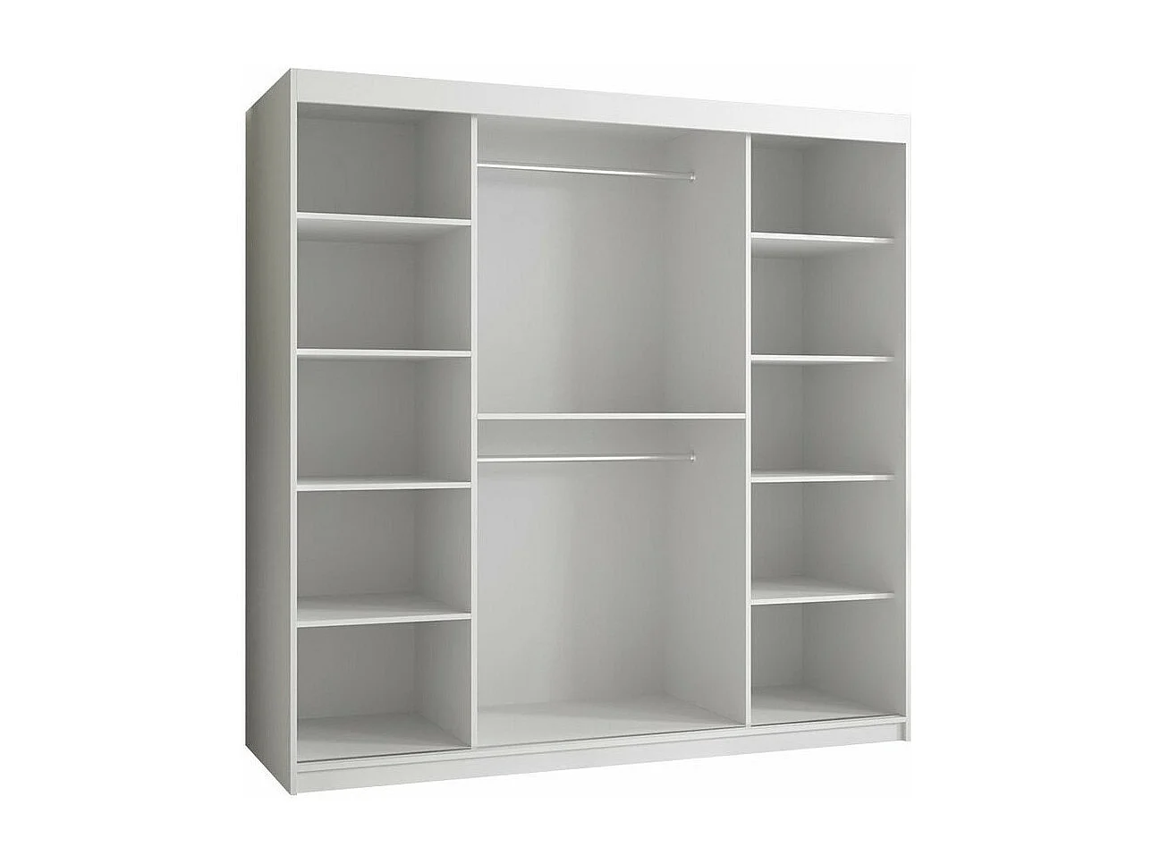 Armario Elblaru 126, Blanco, 200x180x62cm, Puertas de armario: Correderas