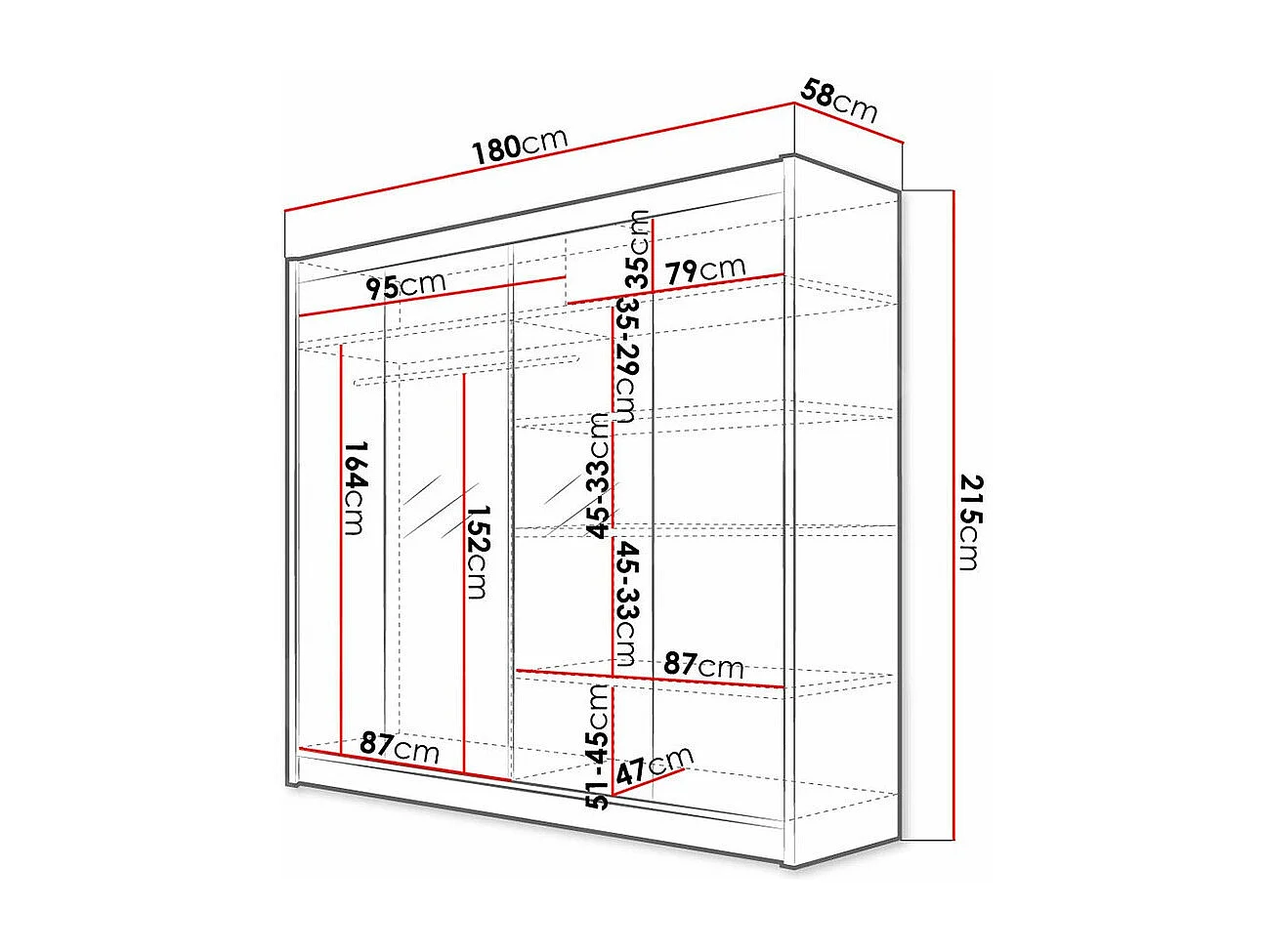 Armoire Closico 138, Sonoma chêne, 215x180x58cm, Portes d'armoire: Coulissantes