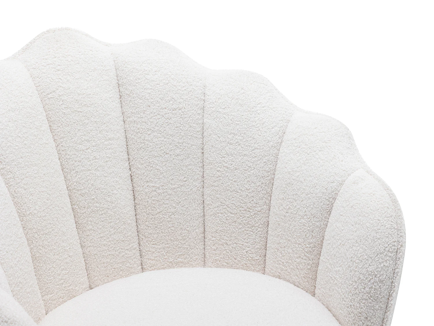 Muschelsessel - Bouclé-Stoff - Weiß - LALEA