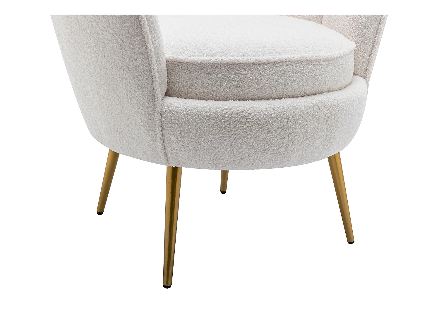 Muschelsessel - Bouclé-Stoff - Weiß - LALEA