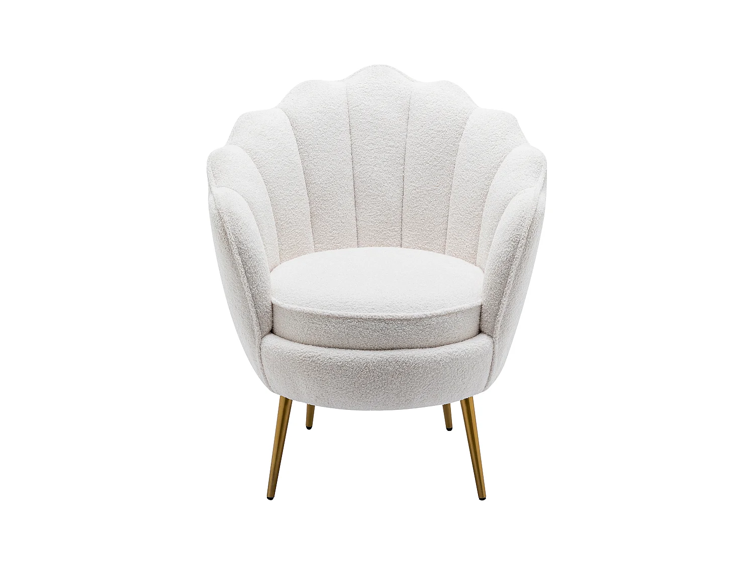 Sillón concha de tela bouclé blanco LALEA