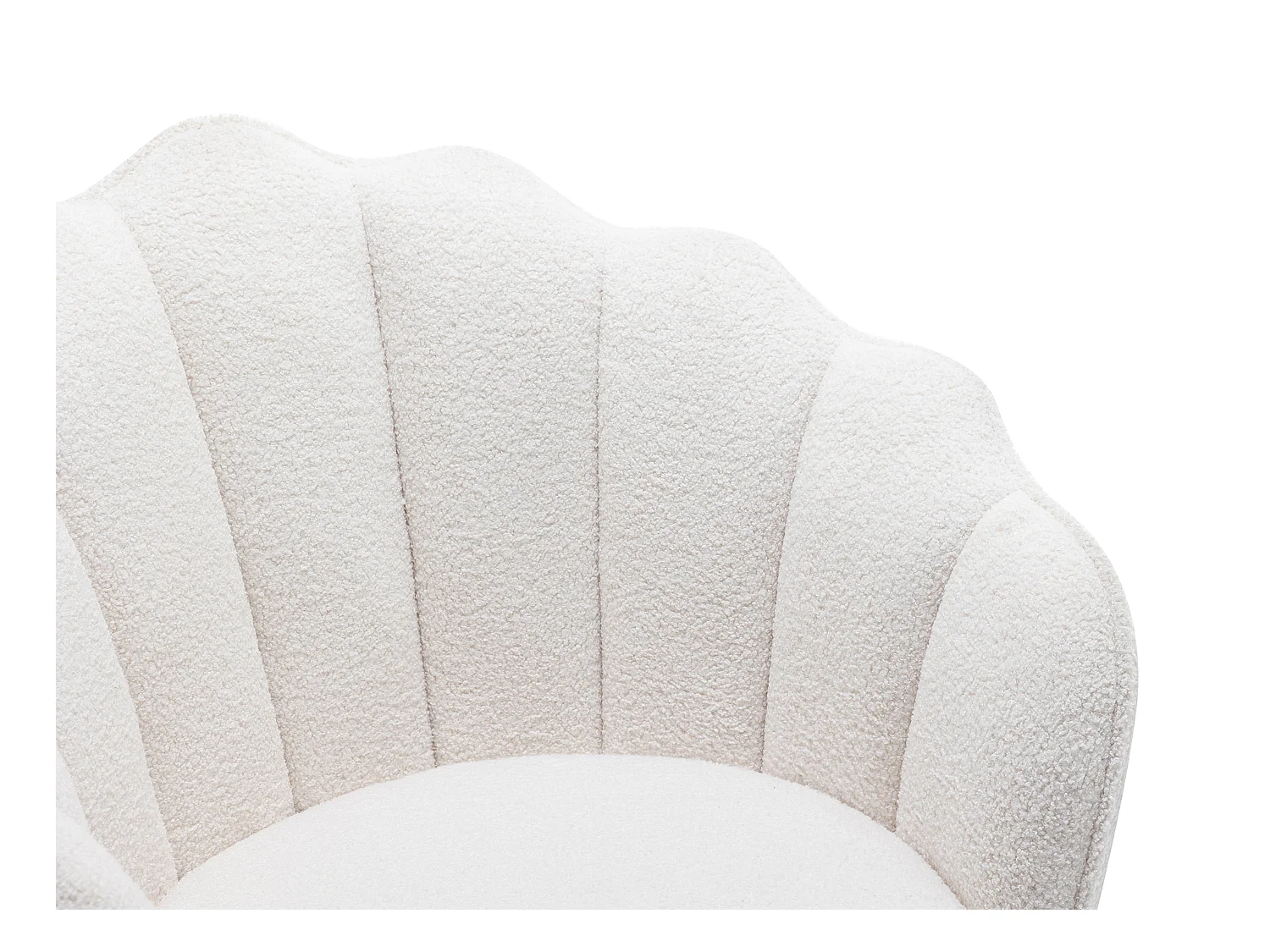 Sillón concha de tela bouclé blanco LALEA