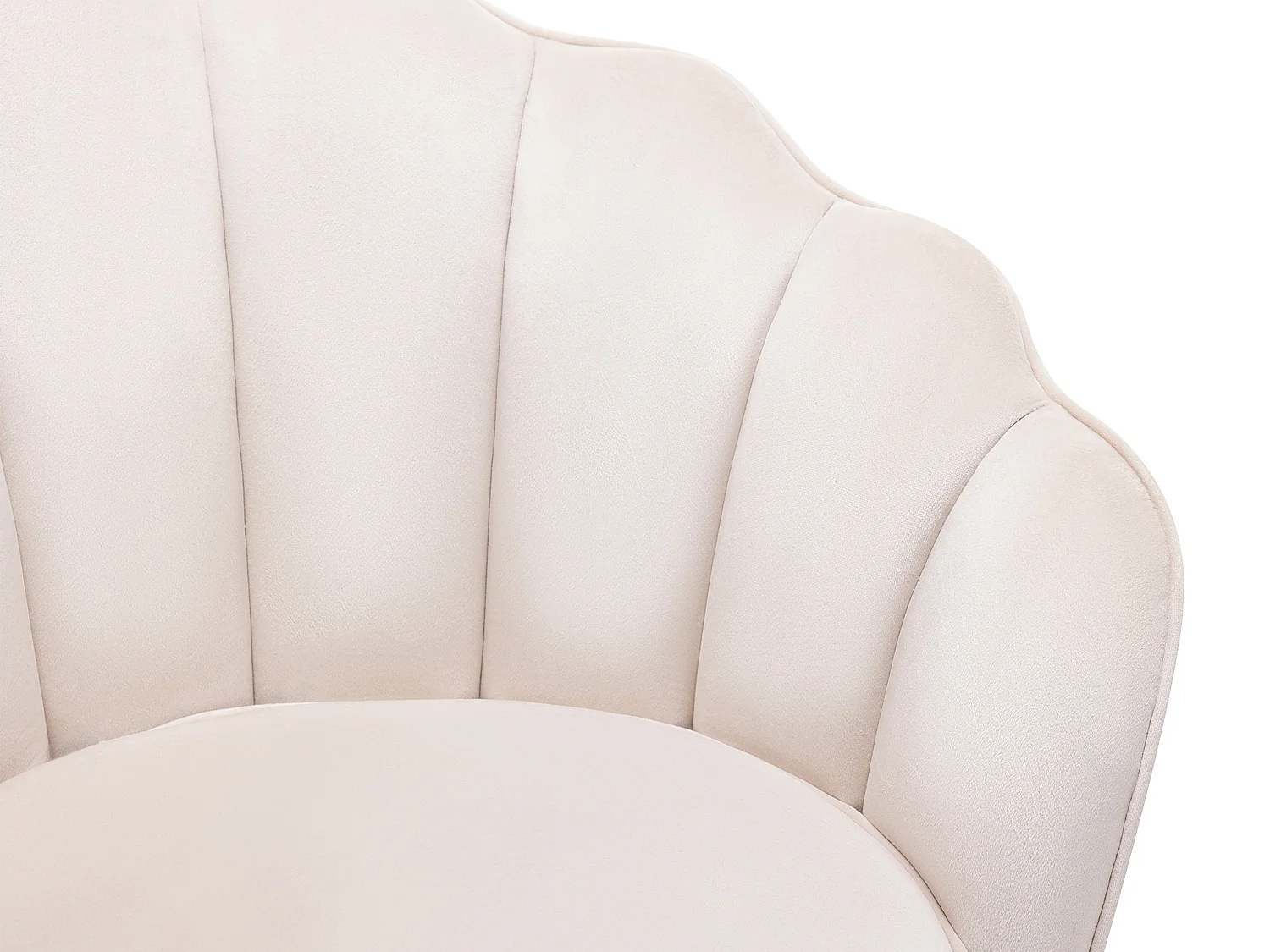 Muschelsessel - Samt - Beige - LALEA