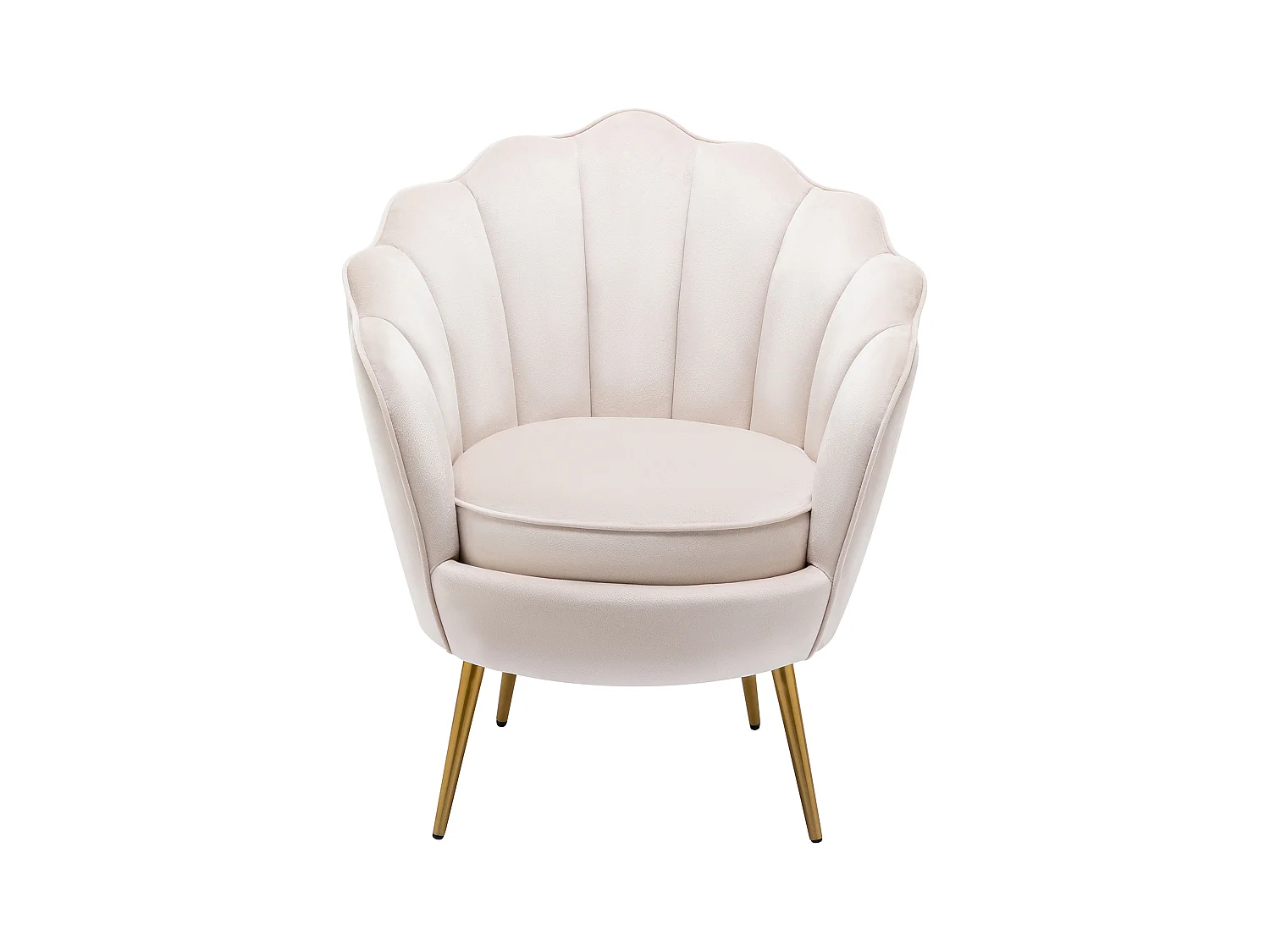 Sillón concha de terciopelo beige LALEA