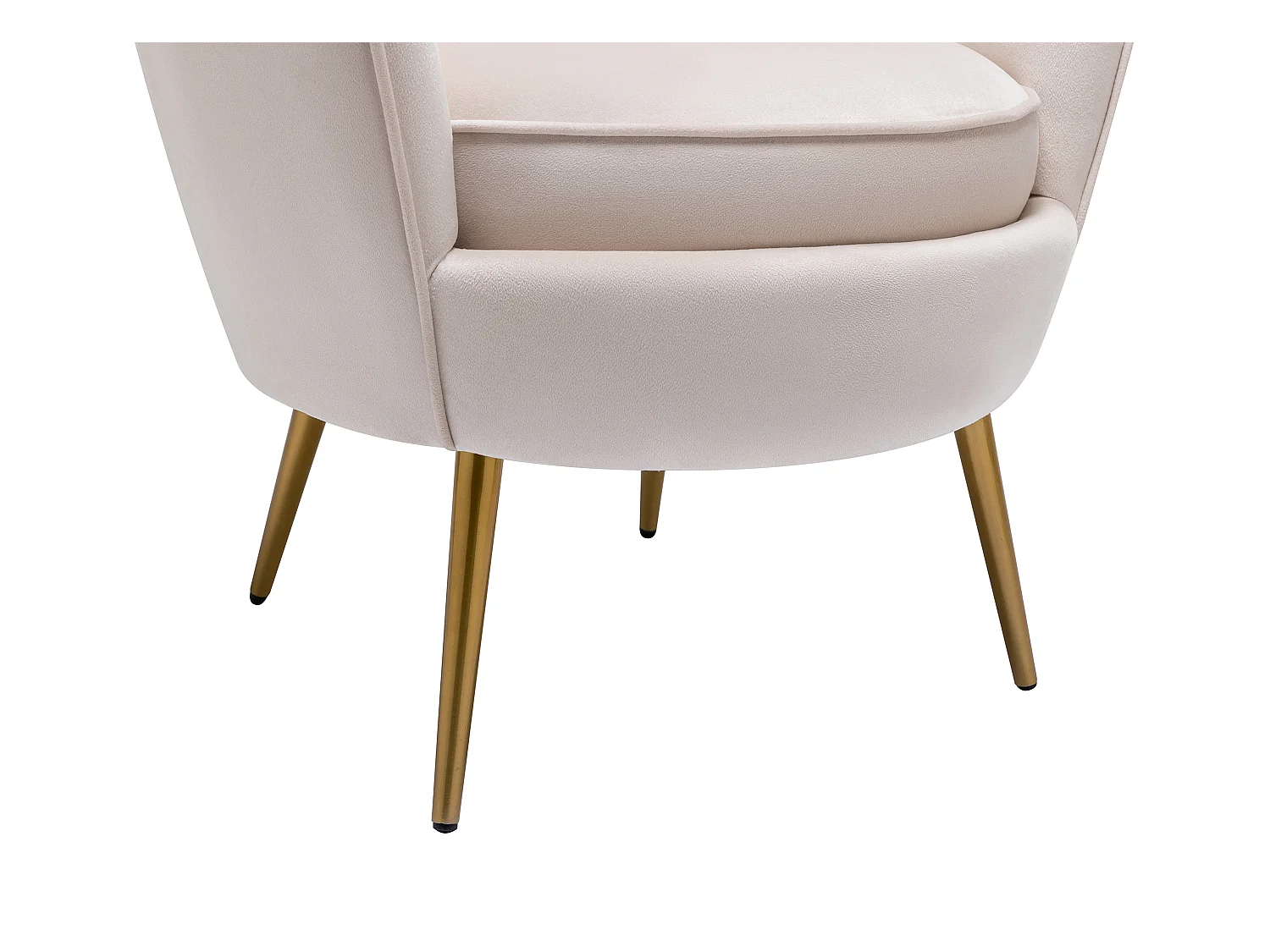 Sillón concha de terciopelo beige LALEA