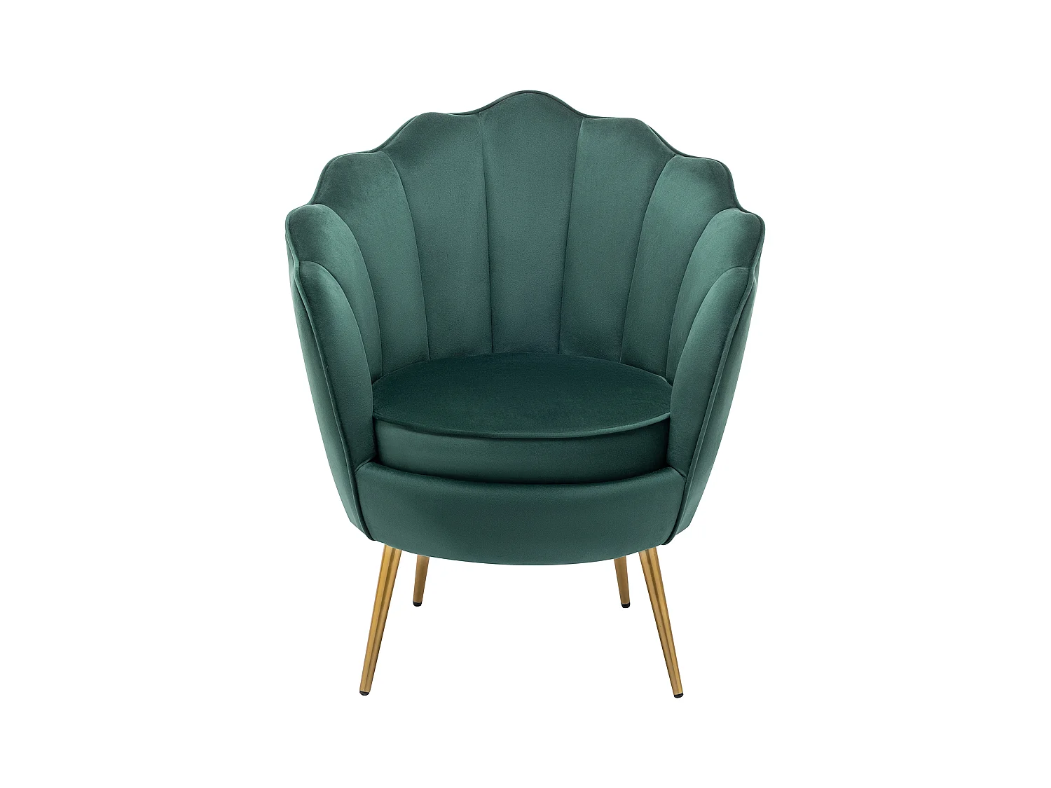Sillón concha de terciopelo verde LALEA